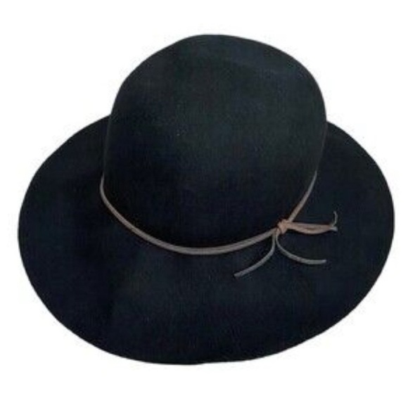 ARITZIA TALULA Baylis Wool Wide Brim Floppy Hat Black M / L - Picture 1 of 10